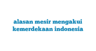 alasan mesir mengakui kemerdekaan indonesia