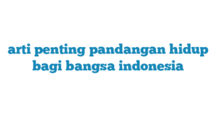 arti penting pandangan hidup bagi bangsa indonesia