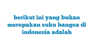 berikut ini yang bukan merupakan suku bangsa di indonesia adalah