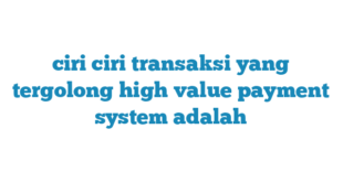 ciri ciri transaksi yang tergolong high value payment system adalah