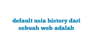 default usia history dari sebuah web adalah