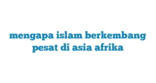 mengapa islam berkembang pesat di asia afrika