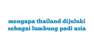 mengapa thailand dijuluki sebagai lumbung padi asia